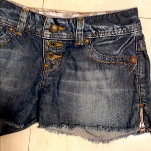 GUESS GUI LA blue jeans side zip shorts Sz 28 New
